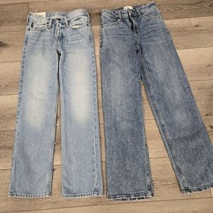 Two pairs Abercrombie and Fitch girls jeans